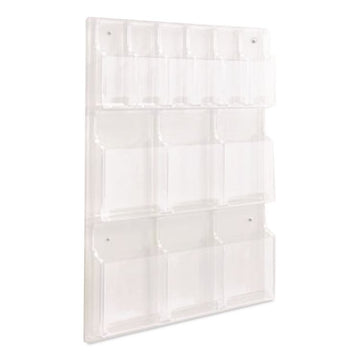 Clear2c 6 Magazine and 6 Pamphlet Display, 29 x 3 x 36, Clear