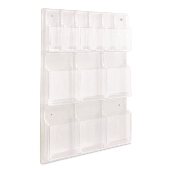 Clear2c 6 Magazine and 6 Pamphlet Display, 29 x 3 x 36, Clear