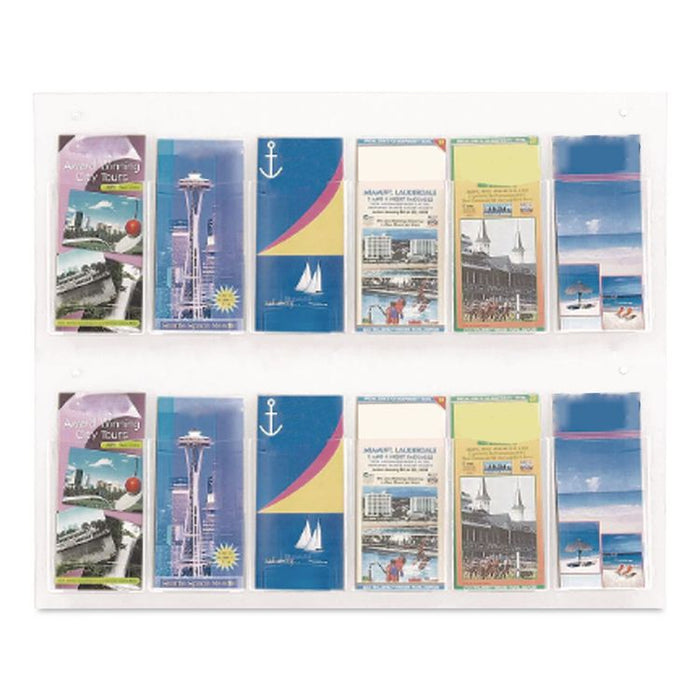 Clear2c 12 Pamphlet Display, 28.75 x 3 x 23.5, Clear
