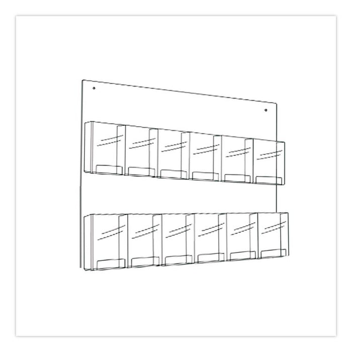 Clear2c 12 Pamphlet Display, 28.75 x 3 x 23.5, Clear