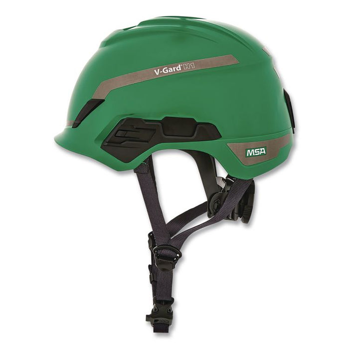 V-Gard H1 Safety Helmet, Brimless, Fas-Trac III Pivot Ratchet Suspension, One Size Fits Most (6.5 to 8), Green