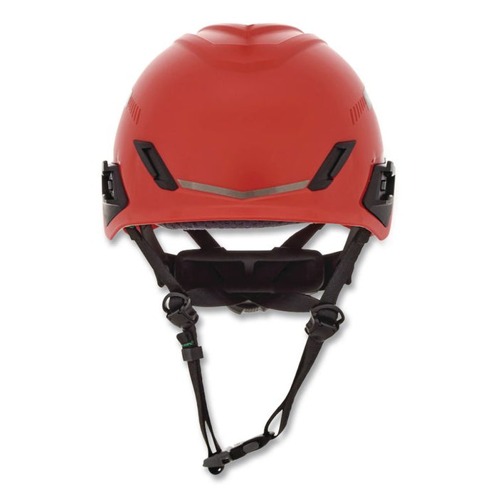V-Gard H1 Safety Helmet, Vented, Brimless, Fas-Trac III Pivot Ratchet Suspension, One Size Fits Most (6.5 to 8), Red