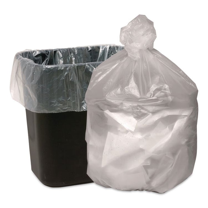 Waste Can Liners, 60 gal, 12 mic, 38" x 58", Natural, 20 Bags/Roll, 10 Rolls/Carton