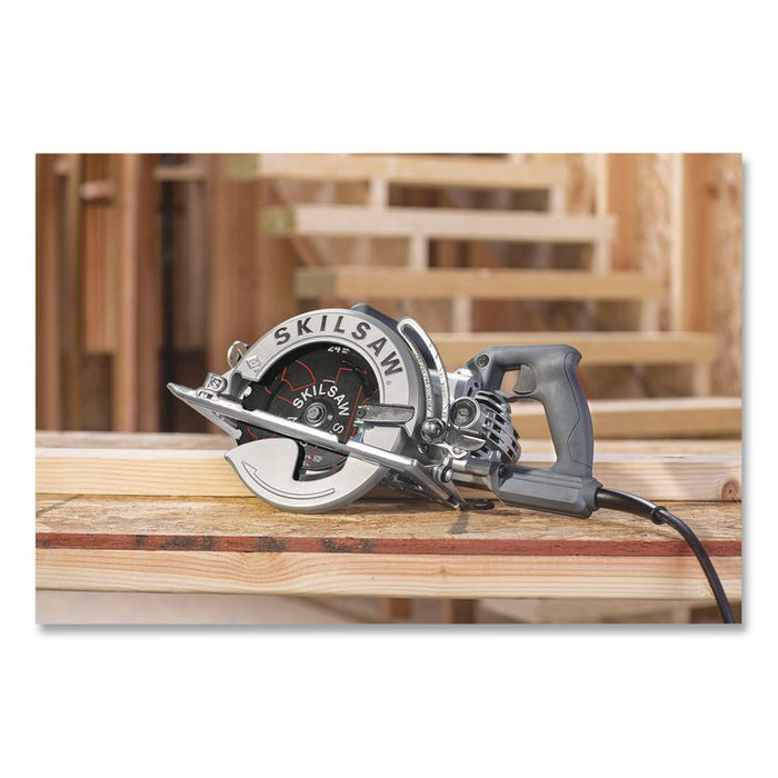 7-1/4 in Aluminum Worm Drive Circular Saw with Carbide Blade, 15 A