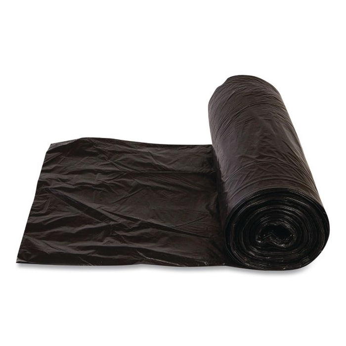 Low-Density Commercial Can Liners, 30 gal, 0.58 mil, 30" x 36", Black, Interleaved Roll, 25 Bags/Roll, 10 Rolls/Carton