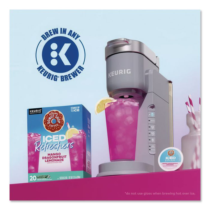 ICED Refreshers K-Cup Pods, Mango Dragonfruit Lemonade, 20/Box, 4 Boxes/Carton