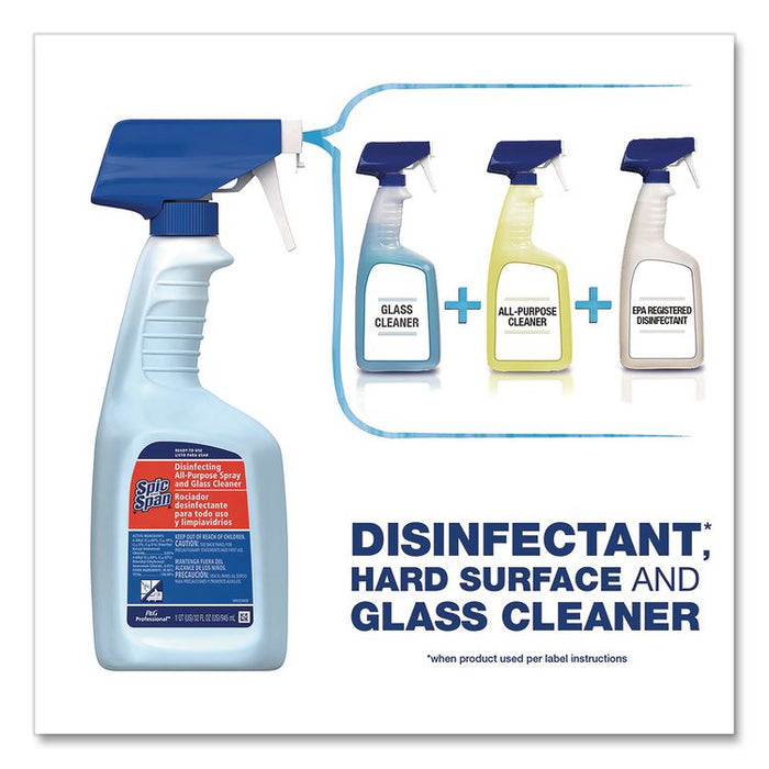 Disinfecting All-Purpose Spray and Glass Cleaner, Fresh Scent, 32 oz Bottles, 8 Bottles and 8 Trigger Sprayers/Carton