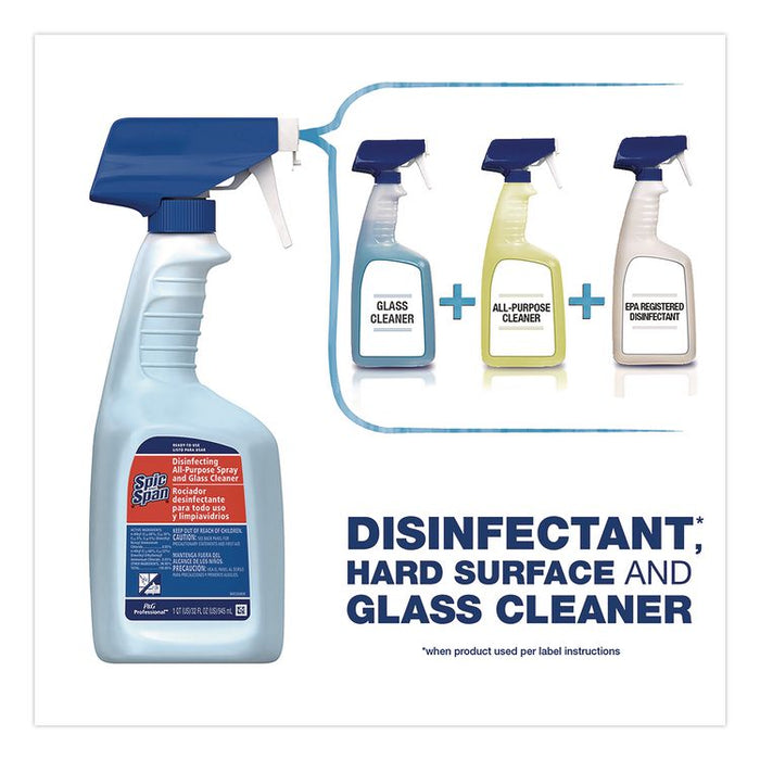 Disinfecting All-Purpose Spray and Glass Cleaner, Fresh Scent, 1 gal Bottle, 3/Carton