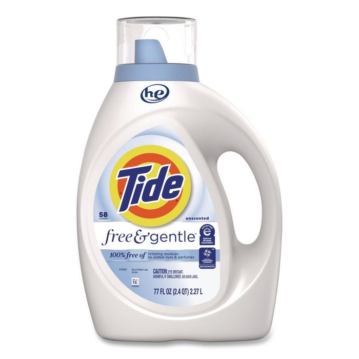 Free and Gentle Liquid Laundry Detergent, HE Compatible, 64 Loads, 84 oz Bottle, 4/Carton