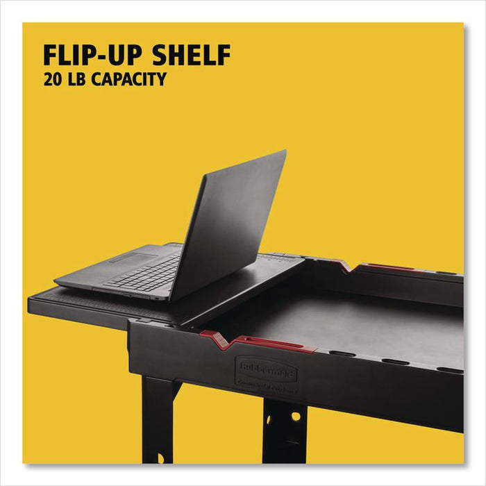 Heavy Duty Adaptable Utility Cart, Plastic, 2 Shelves, 500 lb Capacity, 25.2" x 51.5" x 36", Black