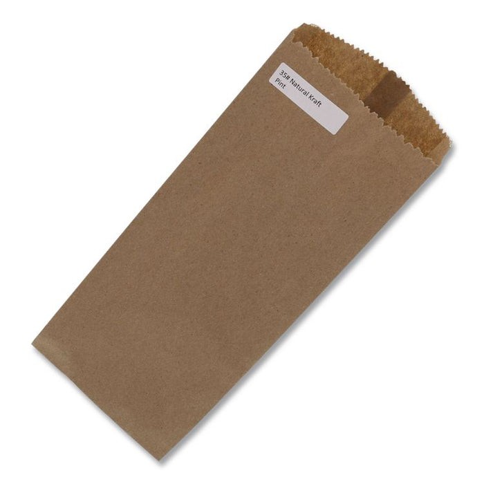 Grocery Paper Bags, Liquor Pint Size, 35# Basis Weight, 4 x 2.5 x 11.5, Brown, 500/Bundle