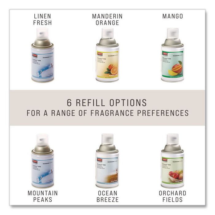 TC Microburst 9000 Air Freshener Refill, Linen Fresh, 5.3 oz Aerosol Spray, 4/Carton
