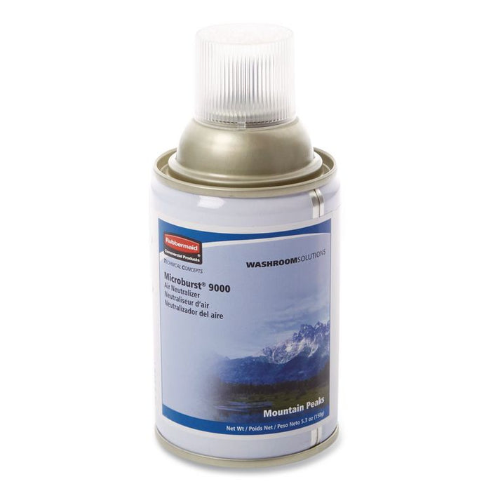 TC Microburst 9000 Air Freshener Refill, Mountain Peaks, 5.3 oz Aerosol Spray, 4/Carton