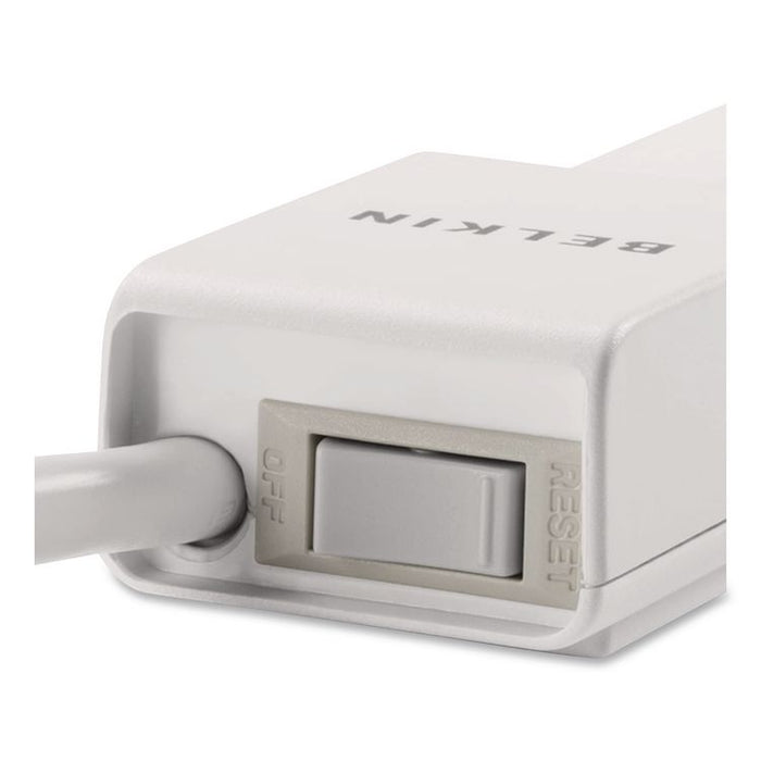 Home/Office Surge Protector, 6 AC Outlets, 4 ft Cord, 720 J, White