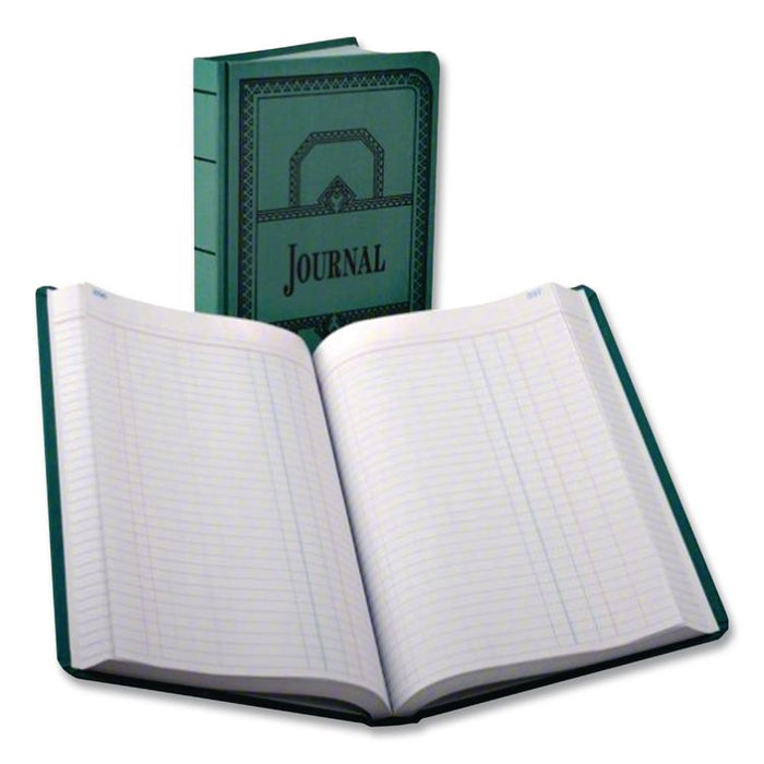Account Journal, Journal-Style Rule, Blue Cover, 11.75 x 7.25 Sheets, 300 Sheets/Book