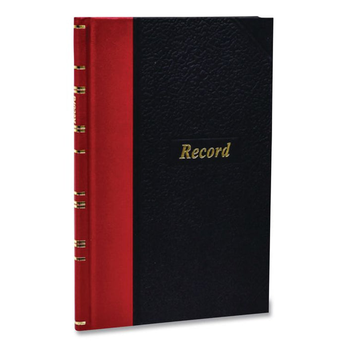 Record and Account Book with Red Spine, Custom Rule, Black/Red/Gold Cover, 7.5 x 5 Sheets, 144 Sheets/Book