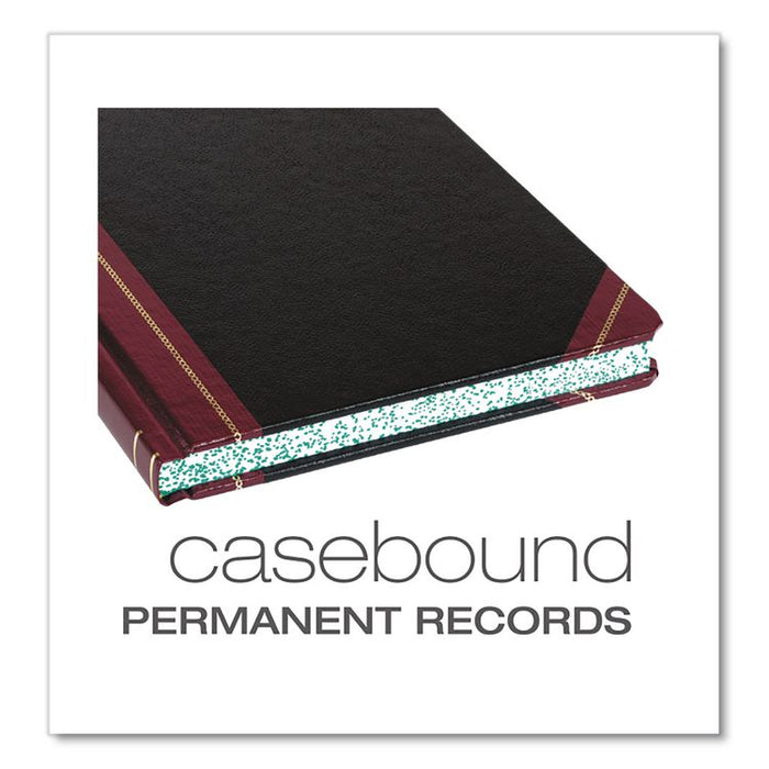 Account Record Book, Record-Style Rule, Black/Maroon/Gold Cover, 9.25 x 7.31 Sheets, 150 Sheets/Book