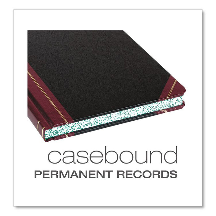 Account Record Book, Record-Style Rule, Black/Red/Gold Cover, 9.25 x 7.31 Sheets, 300 Sheets/Book
