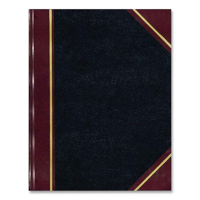 Account Record Book, Record-Style Rule, Black/Red/Gold Cover, 9.25 x 7.31 Sheets, 300 Sheets/Book