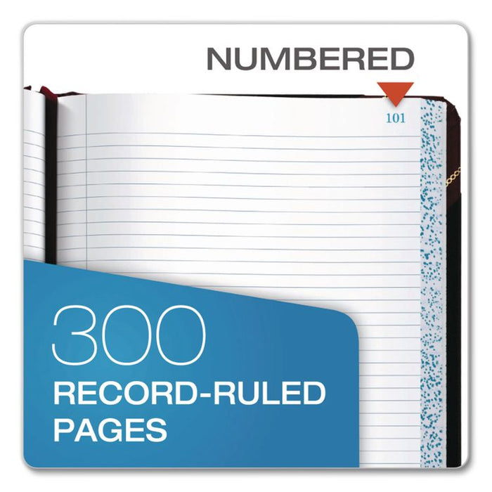 Record and Account Book, Custom Rule, Black/Red/Gold Cover, 13.75 x 8.38 Sheets, 300 Sheets/Book