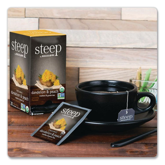 steep Tea, Dandelion and Peach, 1.18 oz Tea Bag, 20/Box