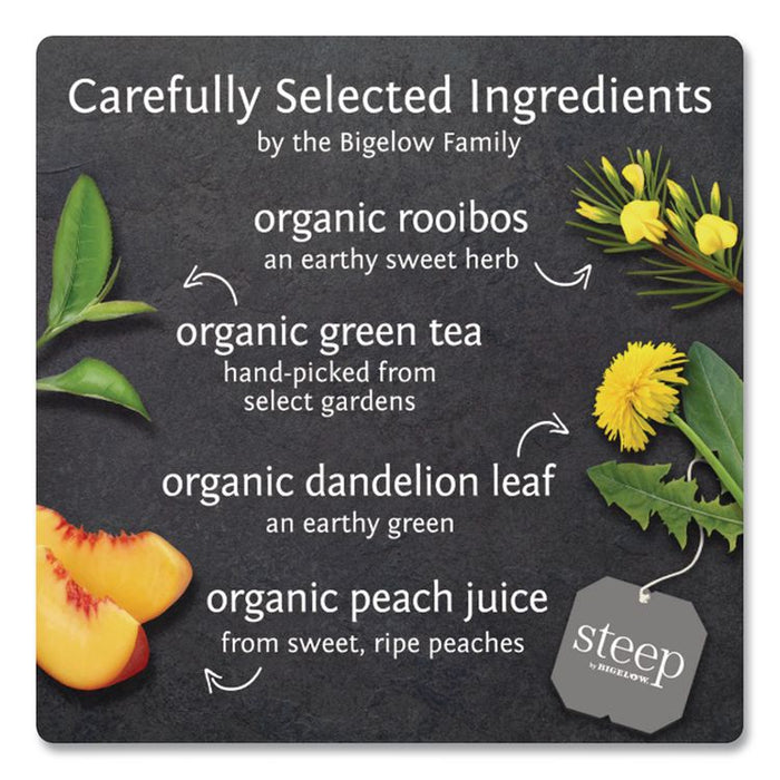 steep Tea, Dandelion and Peach, 1.18 oz Tea Bag, 20/Box