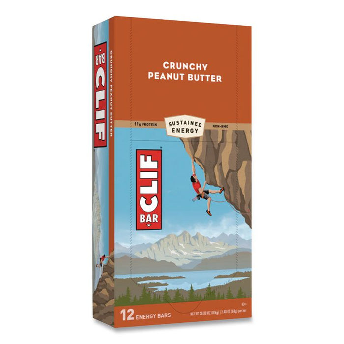 Energy Bar, Crunchy Peanut Butter, 2.4 oz Bar, 12/Box