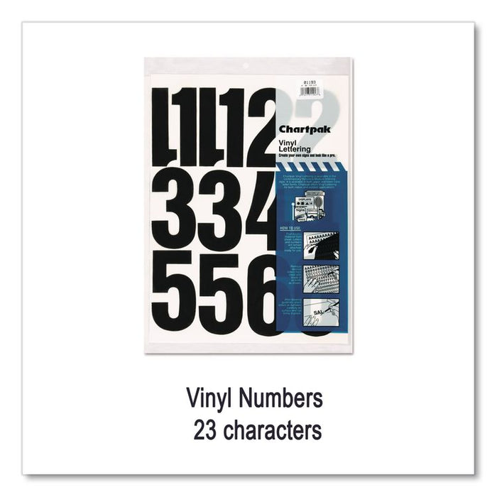 Press-On Vinyl Self-Adhesive Numbers, 4" Tall, Black Characters, 23/Pack