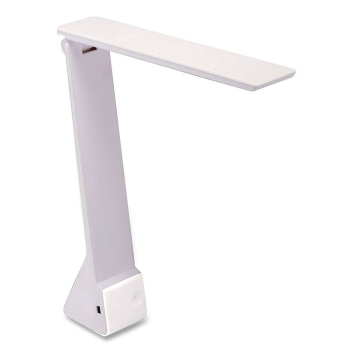 Konnect Rechargeable Folding LED Desk Lamp, 2.52w x 2.13d x 11.02h, Gray/White