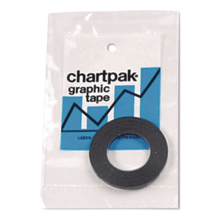 Graphic Chart Tapes, 1" Core, 0.06" x 54 ft, Matte Black