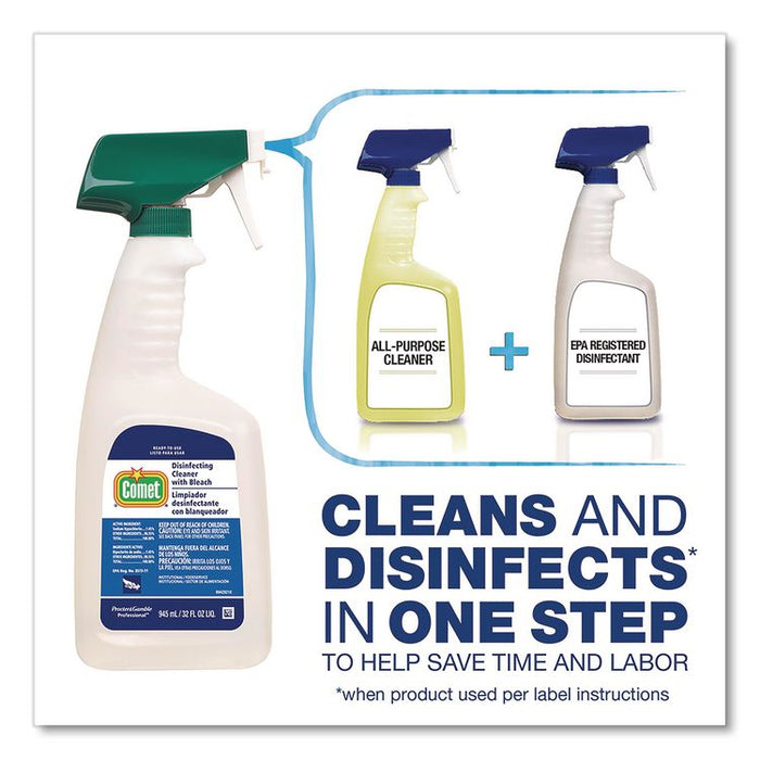 Cleaner with Bleach, 32 oz Bottles, 8 Bottles and 2 Trigger Sprayers/Carton