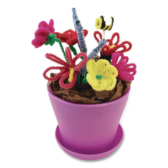 Regular Stems, 12" x 4 mm, Metal Wire/Polyester, Assorted Colors, 1,000/Box