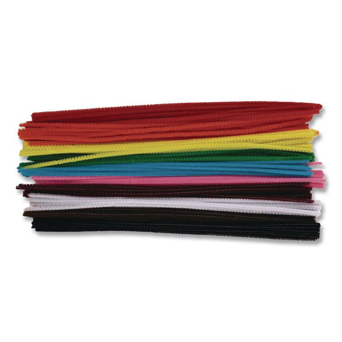 Regular Stems, 12" x 4 mm, Metal Wire/Polyester, Assorted Colors, 1,000/Box