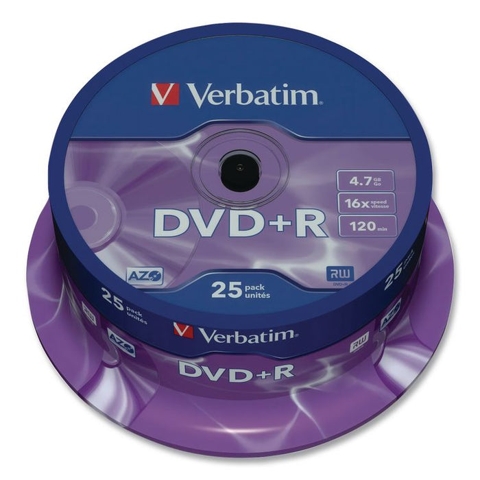 DVD+R Recordable Disc, 4.7 GB, 16x, Spindle, Silver, 25/Pack