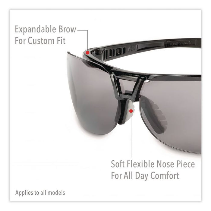 Protege Safety Eyewear, Metallic Black Half Frame, Clear Dual Lens