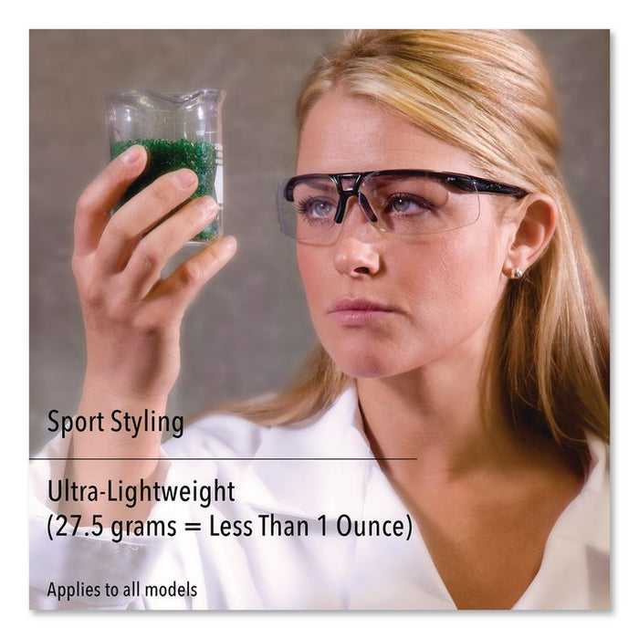 Protege Safety Eyewear, Metallic Black Half Frame, Clear Dual Lens