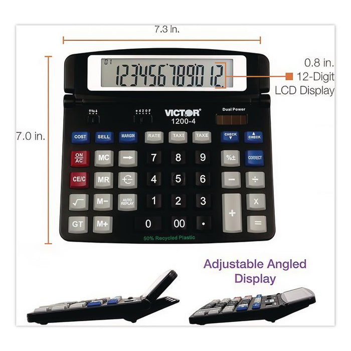 1200-4 Business Desktop Calculator, 12-Digit LCD