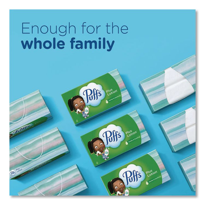 Plus Lotion Facial Tissue, 2-Ply, White, 124 Sheets/Box, 24 Boxes/Carton