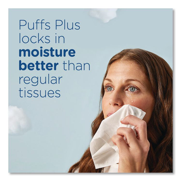 Plus Lotion Facial Tissue, 2-Ply, White, 124 Sheets/Box, 3 Box/Pack