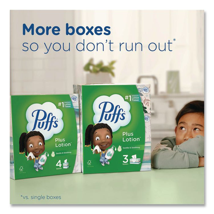 Plus Lotion Facial Tissue, 2-Ply, White, 124 Sheets/Box, 24 Boxes/Carton