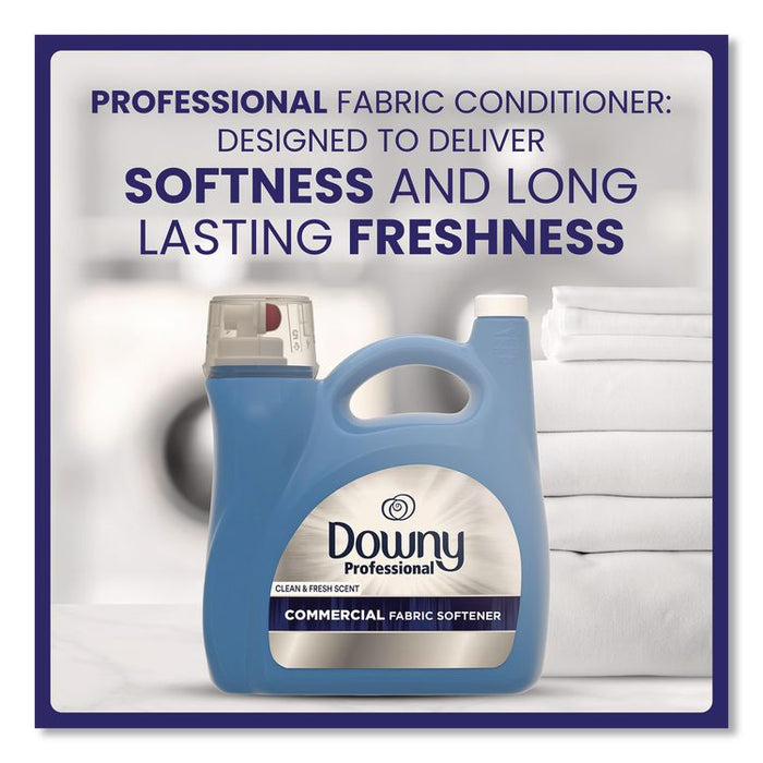 Commercial Liquid Fabric Softener, Clean and Fresh Scent, 140 oz Pour Bottle, 4/Carton