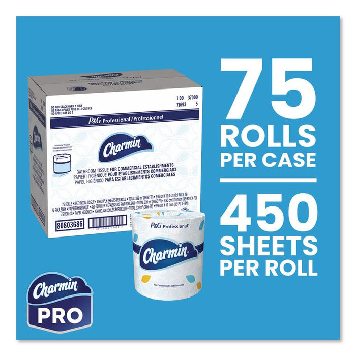 Commercial Bathroom Tissue,  Individually Wrapped, Septic Safe, 2-Ply, White, 450 Sheets/Roll, 75 Rolls/Carton