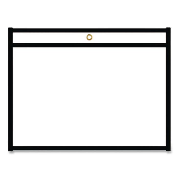 Stitched Shop Ticket Holders, Super Heavy-Duty, Top Load 12 x 9 Insert, Clear Front, Black Border, 25/Box