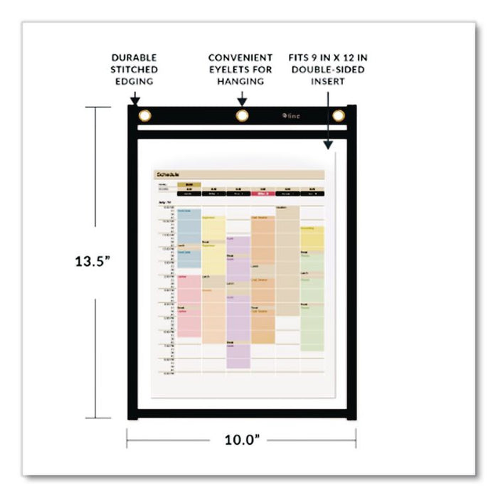 Super Heavyweight Plus Stitched Shop Ticket Holders, Top Load 9 x 12 Insert, Clear Front, Black Border, 15/Box