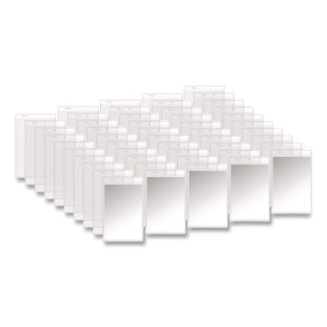 Clear Vinyl Shop Ticket Holders, Super Heavy-Duty, Top Load 5 x 8 Insert, Clear Front, 50/Box