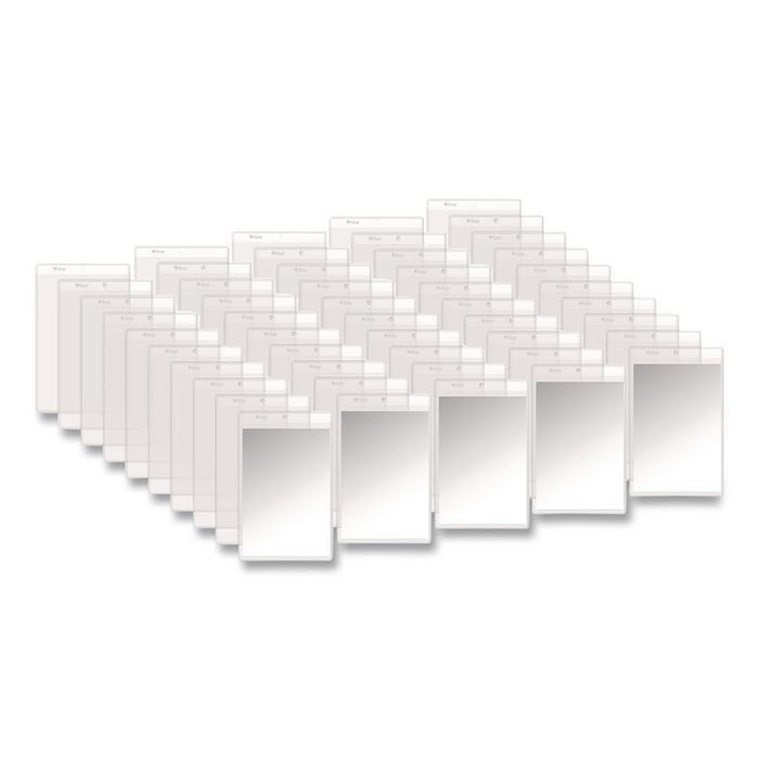 Clear Vinyl Shop Ticket Holders, Super Heavy-Duty, Top Load 5 x 8 Insert, Clear Front, 50/Box