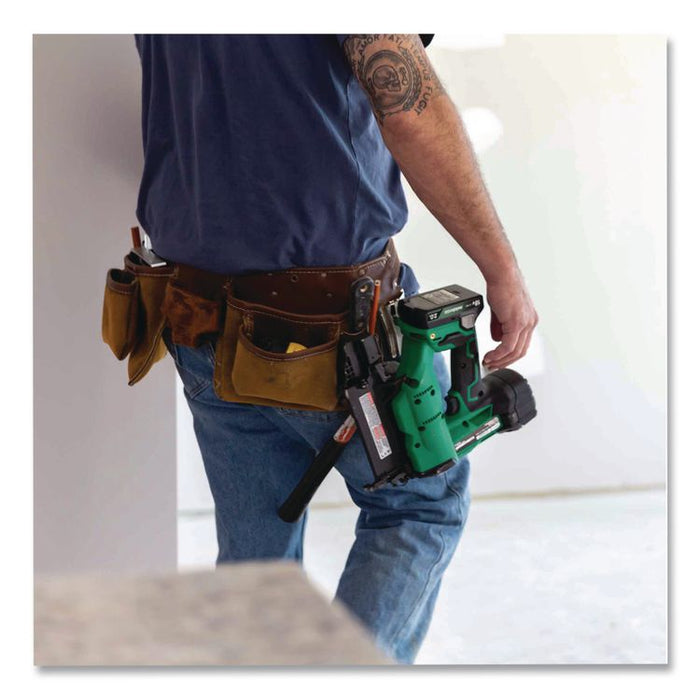 18V Brushless Lithium-Ion Compact 18 ga Cordless Brad Nailer Kit (2 Ah), 5/8" to 2" Nails, Green/Black