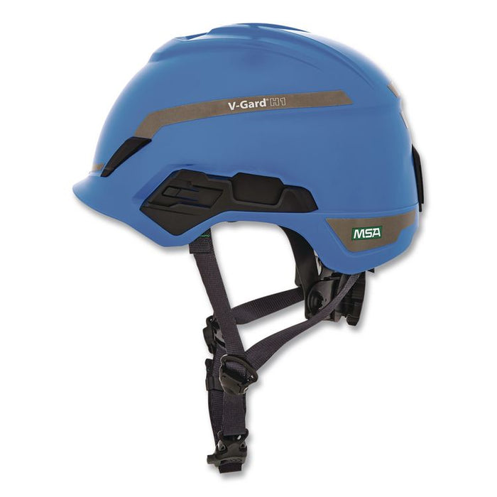 V-Gard H1 Safety Helmet, Brimless, Fas-Trac III Pivot Ratchet Suspension, One Size Fits Most (6.5 to 8), Blue