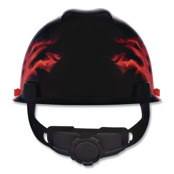 V-Gard Hard Hats, Front Brim, Fas-Trac III Ratchet Suspension, One Size Fits Most (6.5 to 8), Black Fire