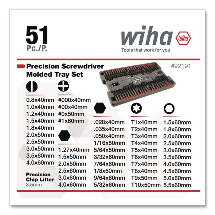 51-Piece Precision Screwdriver Tray Set